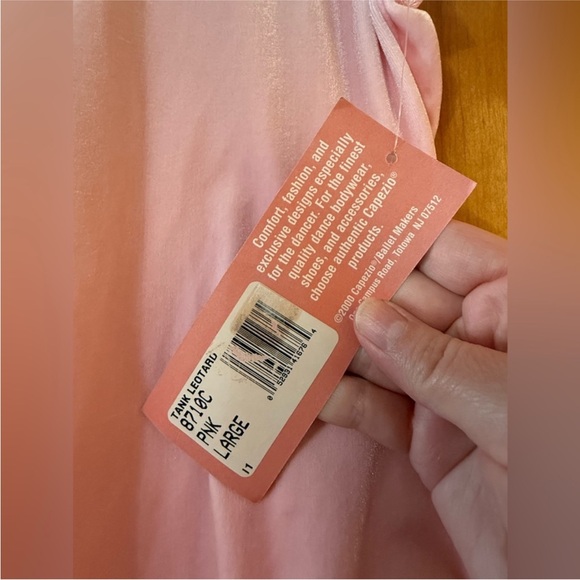 Capezio Tank Ballet Leotard Vintage Y2K Made USA Pink Velvety Feel NWT Large - Picture 8 of 9